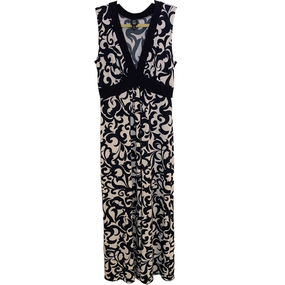 Saint Tropez West Navy & White Paisley Floral Print Maxi Dress Size 6